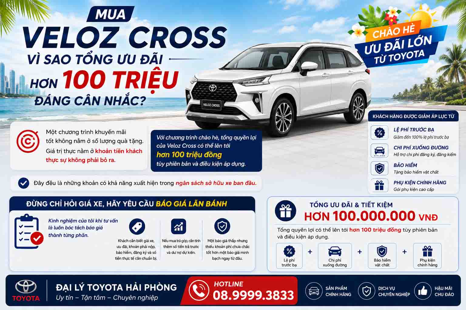 Mua Veloz Cross - Vì sao tổng ưu đãi hơn 100 triệu đáng cân nhắc?